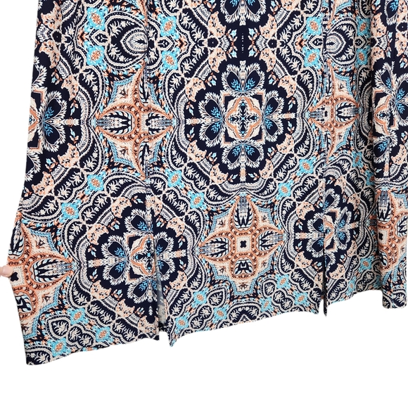 Chico's Fancy Feather Medallion Floral Paisley Maxi Dress Women's Size Medium - Picture 5 of 15